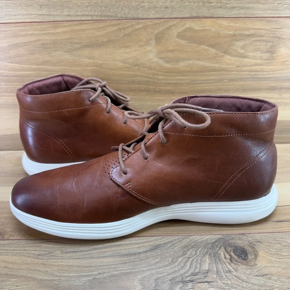 Cole Haan Grand Tour Chukka Boots Mens 10.5 Brown Leather Business Casual Modern